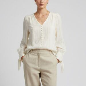 Grey by Jason Wu $150 V neck long sleeve blouse. Size 4.